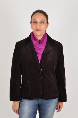 Casaco Curto Veludo Casual Forrado -J1074